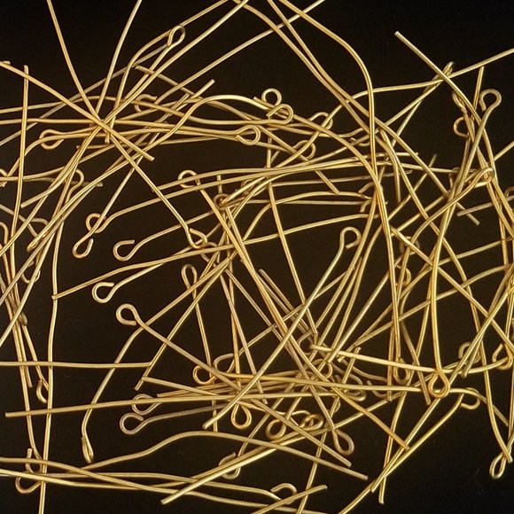 EYE PINS 160 Brass MIXED LENGTHS 0.5 to 2 inch NEW bundle lot set - Picture 4 of 8